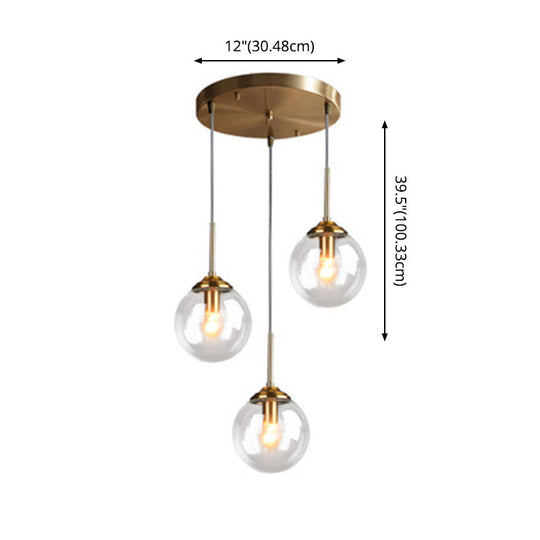 Minimalist Glass Sphere Pendant Light Fixture For Modern Indoor Ceiling Lighting