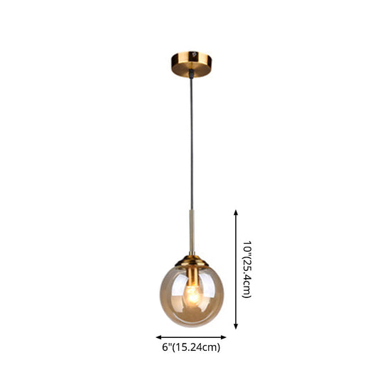 Minimalist Glass Sphere Pendant Light Fixture For Modern Indoor Ceiling Lighting