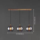 Modern Blown Glass Sphere Pendant Lights For Bedroom