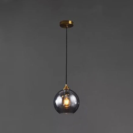 Modern Blown Glass Sphere Pendant Lights For Bedroom