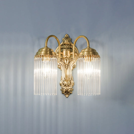 Simple Crystal Rod Wall Mount Light - Gold Sconce For Corridor 2 /