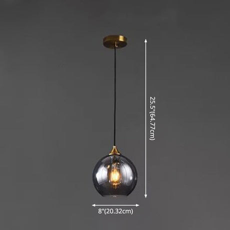 Modern Blown Glass Sphere Pendant Lights For Bedroom