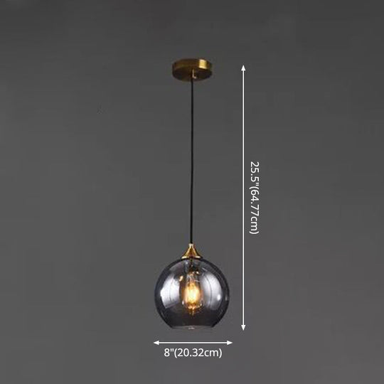 Modern Blown Glass Sphere Pendant Lights For Bedroom