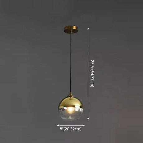 Modern Blown Glass Sphere Pendant Lights For Bedroom