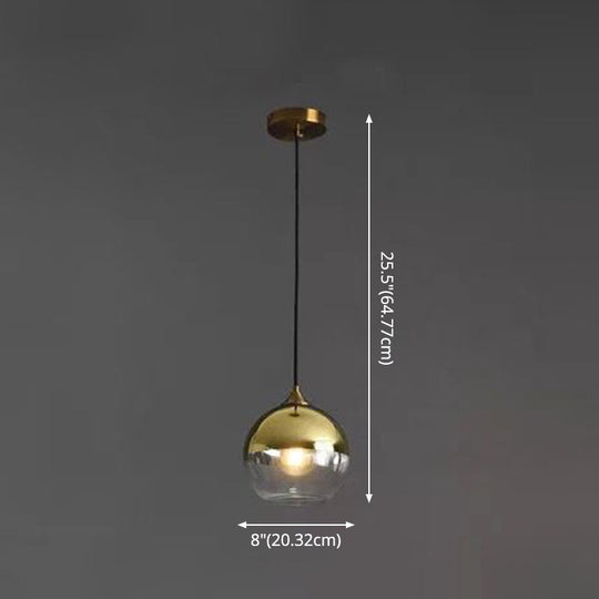 Modern Blown Glass Sphere Pendant Lights For Bedroom
