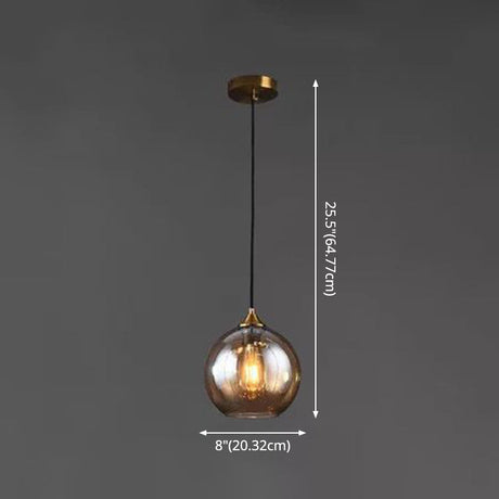 Modern Blown Glass Sphere Pendant Lights For Bedroom