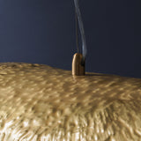 Mid-Century Gold Lotus Leaf Ceiling Pendant For Restaurants - 1 Light Metal Hanging Lamp