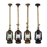 Industrial Vintage Hemp Rope Horse Lamp Chandelier For Restaurants - Metal Hanging Fixture