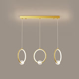 Modern Metal Led Ring Pendant Light - Stylish Indoor Lighting Fixture 3 / Gold