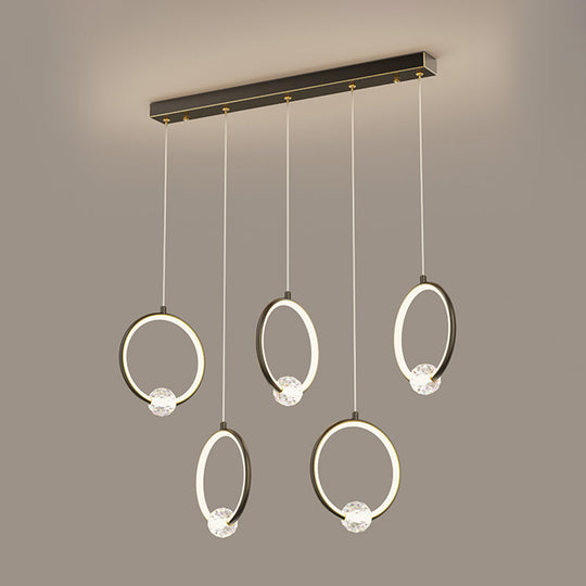 Modern Metal Led Ring Pendant Light - Stylish Indoor Lighting Fixture