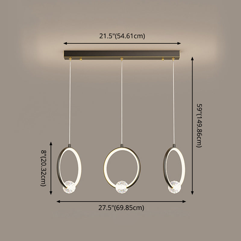 Modern Metal Led Indoor Pendant Light: Stylish Ring-Shaped Hanging Fixture