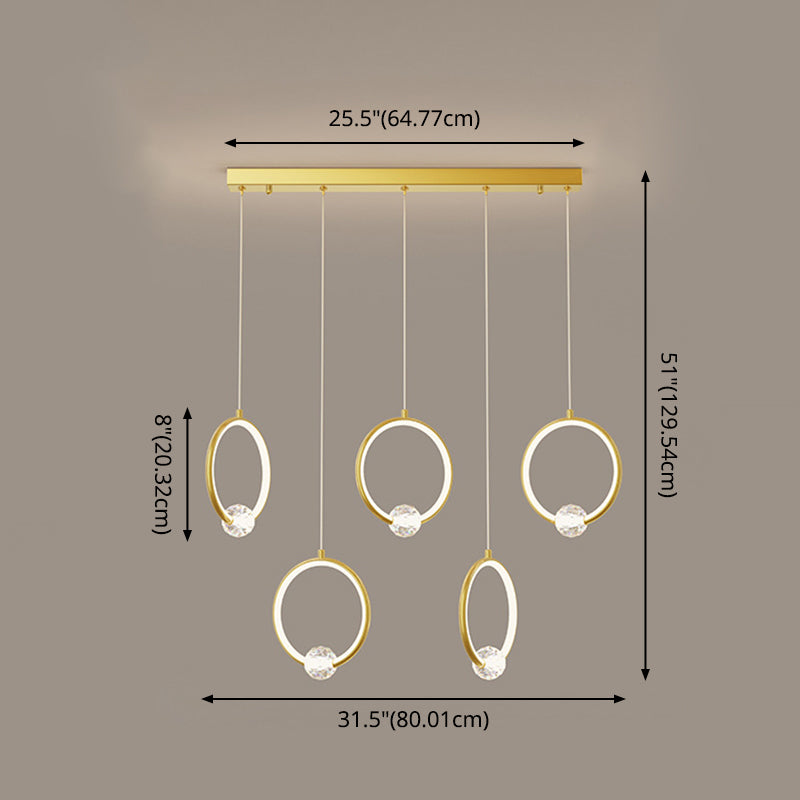 Modern Metal Led Ring Pendant Light - Stylish Indoor Lighting Fixture