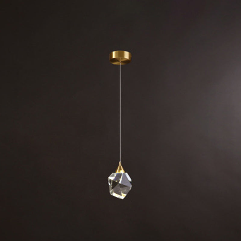 Gold Led Crystal Stone Ceiling Light For Modern Bedroom Suspension 1 / Warm