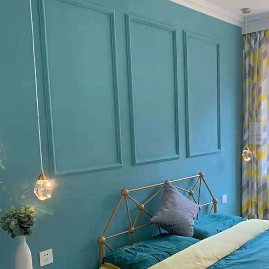 Golden Modern Stone Hanging Ceiling Light With Crystal Led: A Striking Bedroom Suspension Lighting