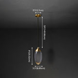 Modern Led Crystal Teardrop Pendant Light Fixture In Gold