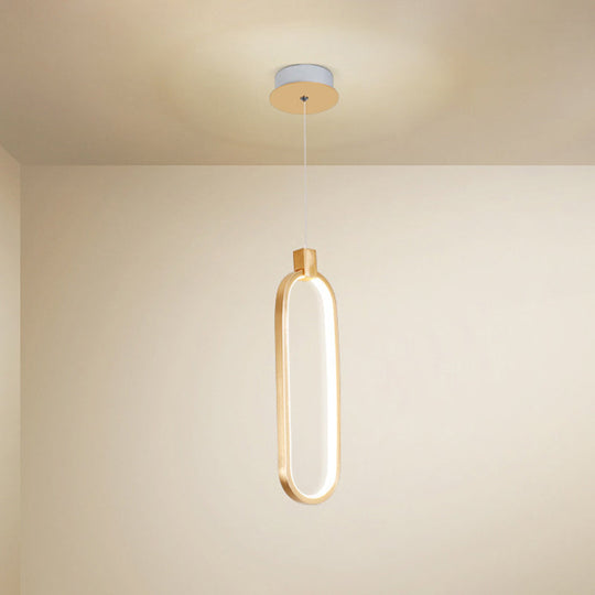 Gold Led Hanging Pendant Light For Bedroom With Metal Single Head And Small Ceiling Design 1 /