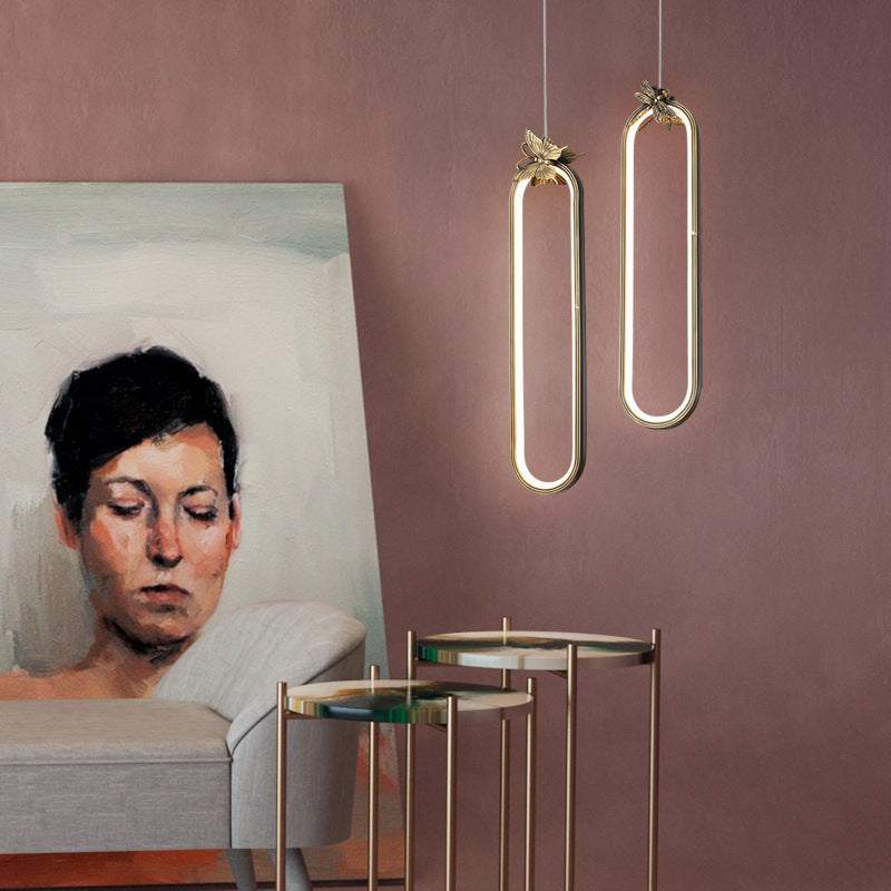 Modern Small Bronze Led Pendant Light With Creative Ceiling Design