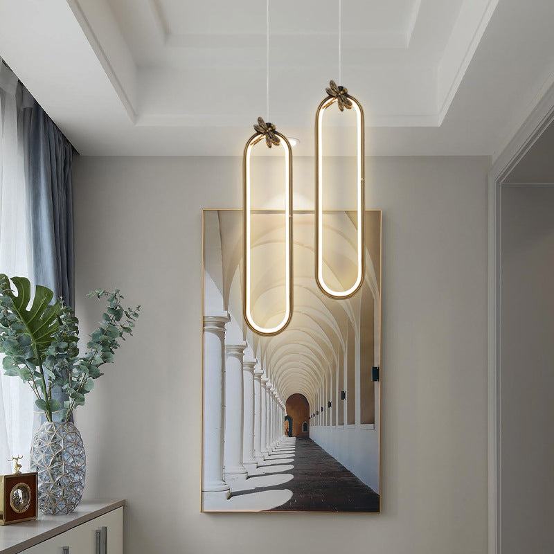 Modern Small Bronze Led Pendant Light With Creative Ceiling Design