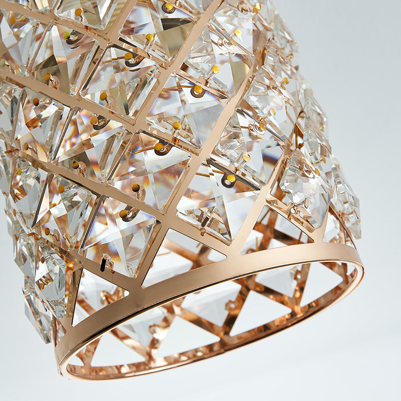 Minimalist Crystal Pineapple Semi - Flush Ceiling Light In Gold