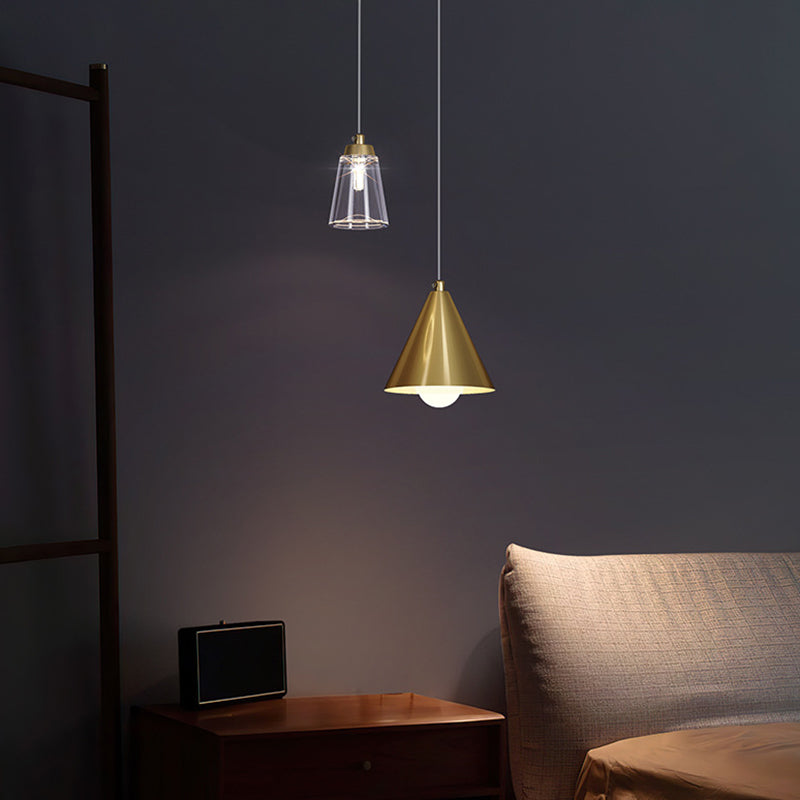 Industrial Mini Pendant Ceiling Light – Modern Metal Cone Hanging Lamp For Dining Room
