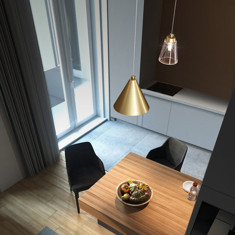Industrial Mini Pendant Ceiling Light – Modern Metal Cone Hanging Lamp For Dining Room