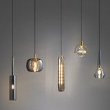 Mini Crystal Pendant Light With Brass Finish For Modern Living Spaces