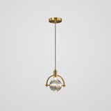 Mini Crystal Pendant Light With Brass Finish For Modern Living Spaces Dark Gold