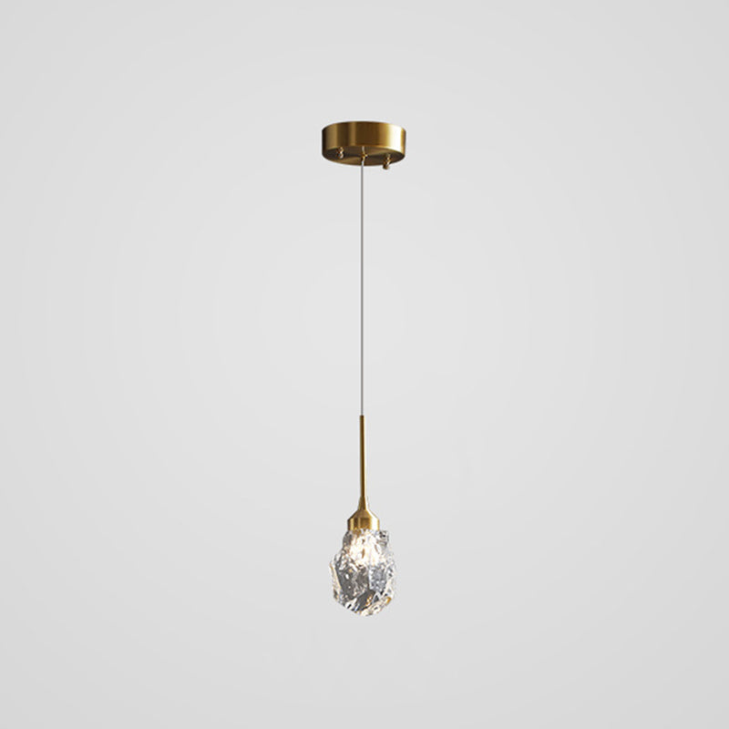 Mini Crystal Pendant Light With Brass Finish For Modern Living Spaces