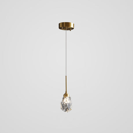 Mini Crystal Pendant Light With Brass Finish For Modern Living Spaces