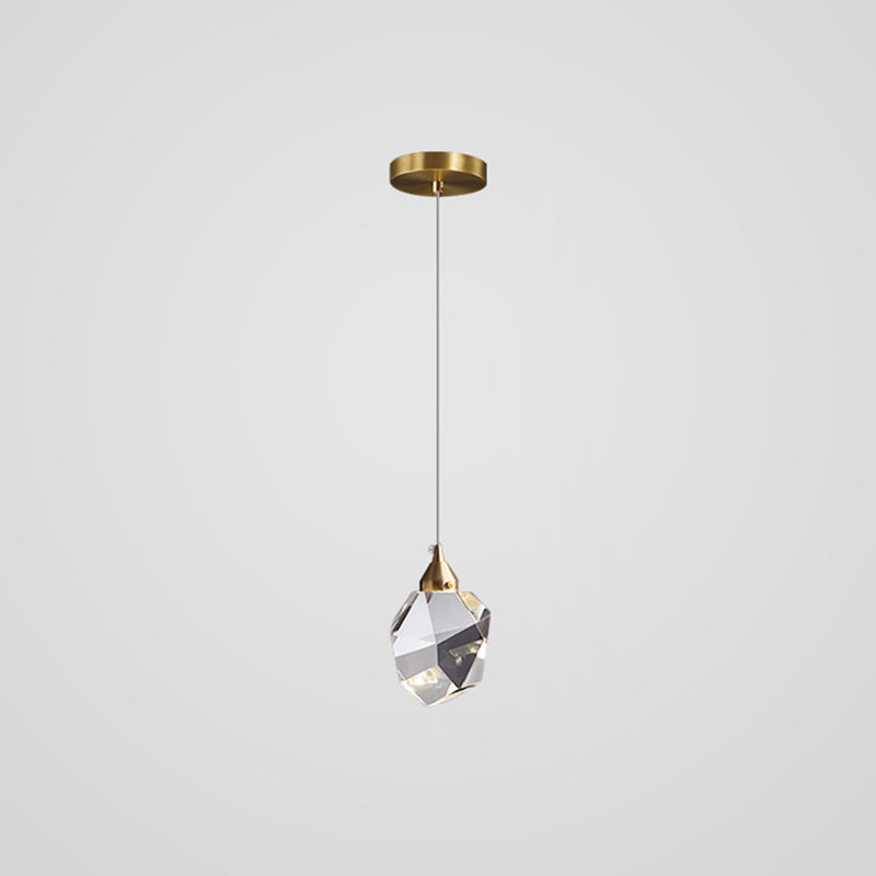Mini Crystal Pendant Light With Brass Finish For Modern Living Spaces Bronze
