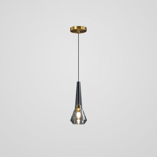 Mini Crystal Pendant Light With Brass Finish For Modern Living Spaces Black