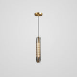 Mini Crystal Pendant Light With Brass Finish For Modern Living Spaces Smoke Gray