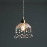 Mini Crystal Pendant Light With Brass Finish - Perfect For Coffee Shop Ambiance / Wide Flare