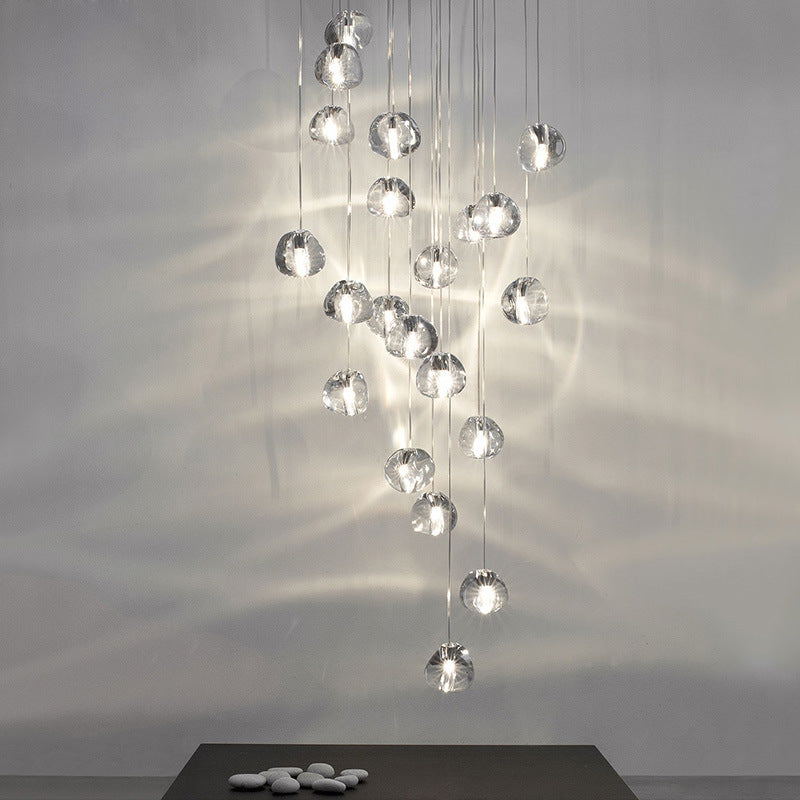 Bubble Glass Mini Pendant Light - Modern Nordic Design Led Round Stair Hanging Lamp