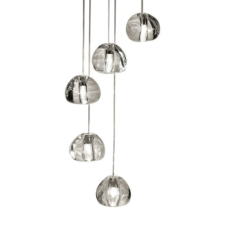 Modern Nordic Led Clear Bubble Glass Mini Pendant Light - Round Stair Hanging Lamp 5 /