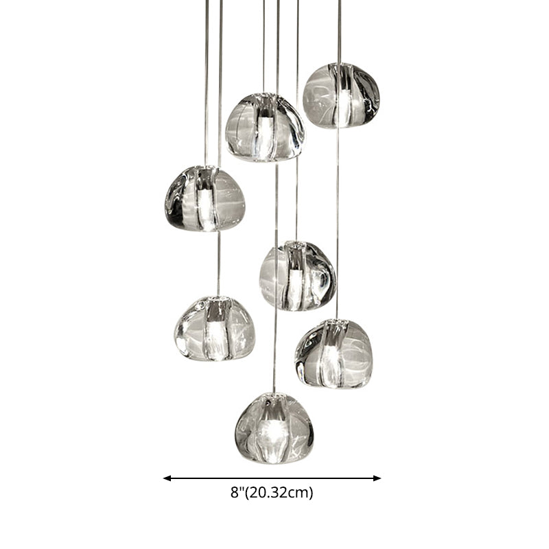 Bubble Glass Mini Pendant Light - Modern Nordic Design Led Round Stair Hanging Lamp