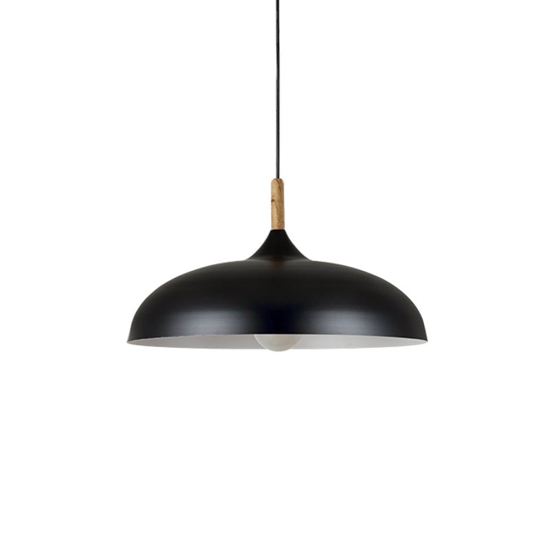 Modern Led Macaron Color Ceiling Pendant Light With Wood Lamp Socket Black / 18