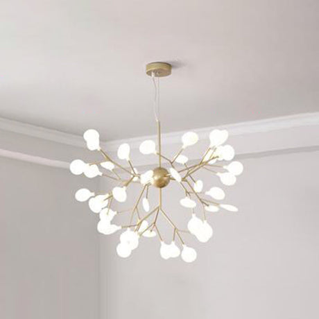 Contemporary Firefly Chandelier With Frosted Acrylic Lampshade For Living Room Ceiling 45 / Gold
