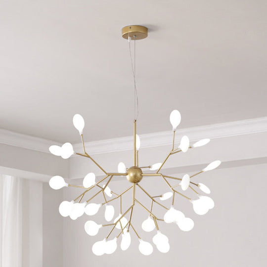 Firefly-Inspired Chandelier With Frosted Acrylic Shade - Perfect For Modern Living Rooms