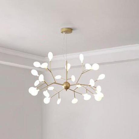 Contemporary Firefly Chandelier With Frosted Acrylic Lampshade For Living Room Ceiling 27 / Gold