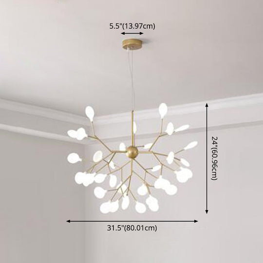 Firefly-Inspired Chandelier With Frosted Acrylic Shade - Perfect For Modern Living Rooms