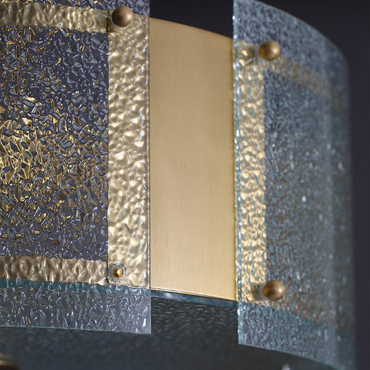 Golden 4 - Light Ceiling Fixture With Water Glass Semi Flush Drum Design