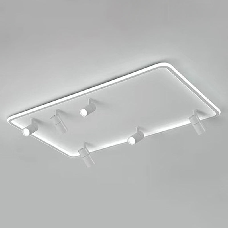 Modern Led Flush Mount Spotlight For Living Room Ceiling - Acrylic Rectangular Design White / 31.5