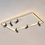 Modern Led Flush Mount Spotlight For Living Room Ceiling - Acrylic Rectangular Design Black /