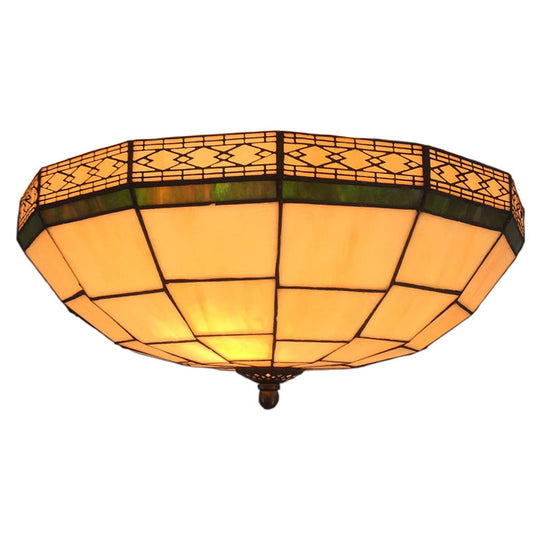 Traditional Flush Mount Glass Ceiling Lamp - Bedroom Lighting