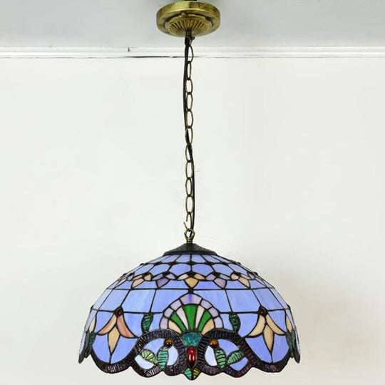 Tiffany-Style Stained Glass Pendant Light: Elegant 1-Light Hanging Lamp For Dining Room