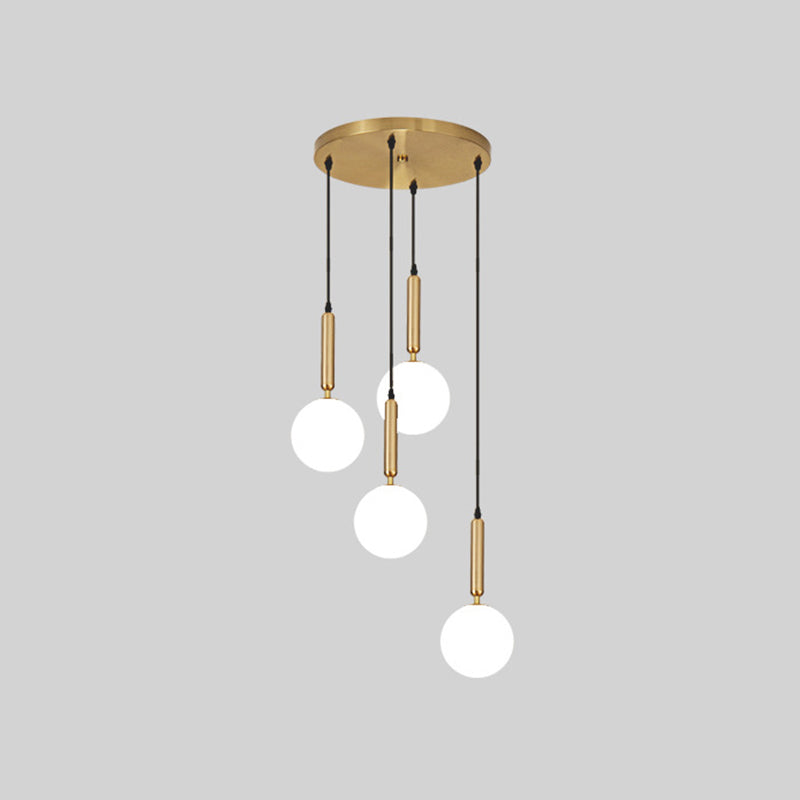 Minimalist Globe Pendant Light - Modern Metal Hanging Lamp For Living Room 4 / Brass