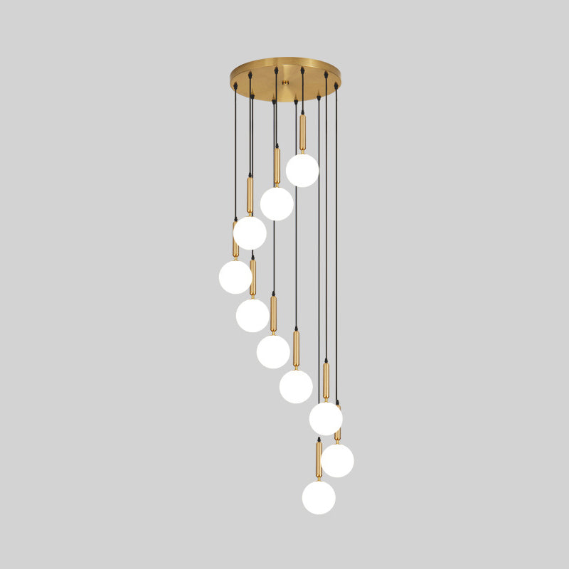 Minimalist Globe Pendant Light - Modern Metal Hanging Lamp For Living Room 10 / Brass