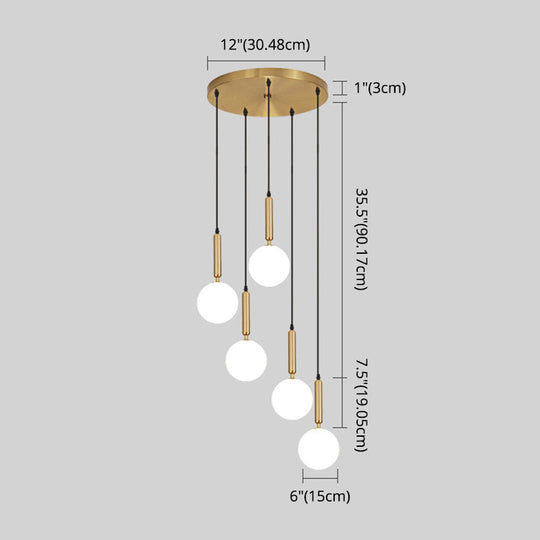 Minimalist Globe Pendant Light - Modern Metal Hanging Lamp For Living Room