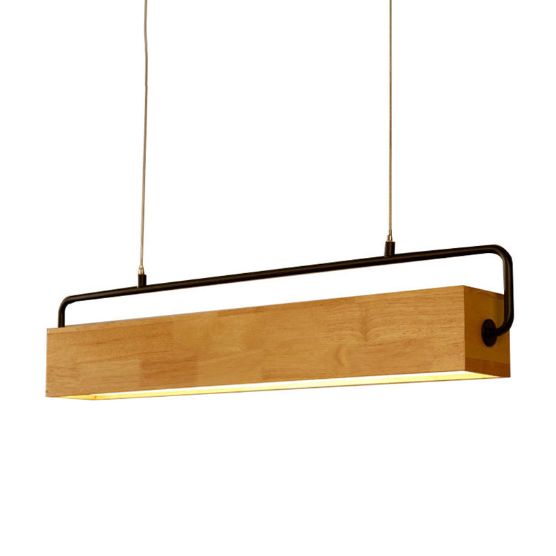 Modern Nordic Wood Island Pendant Light - Strip Design For Restaurants